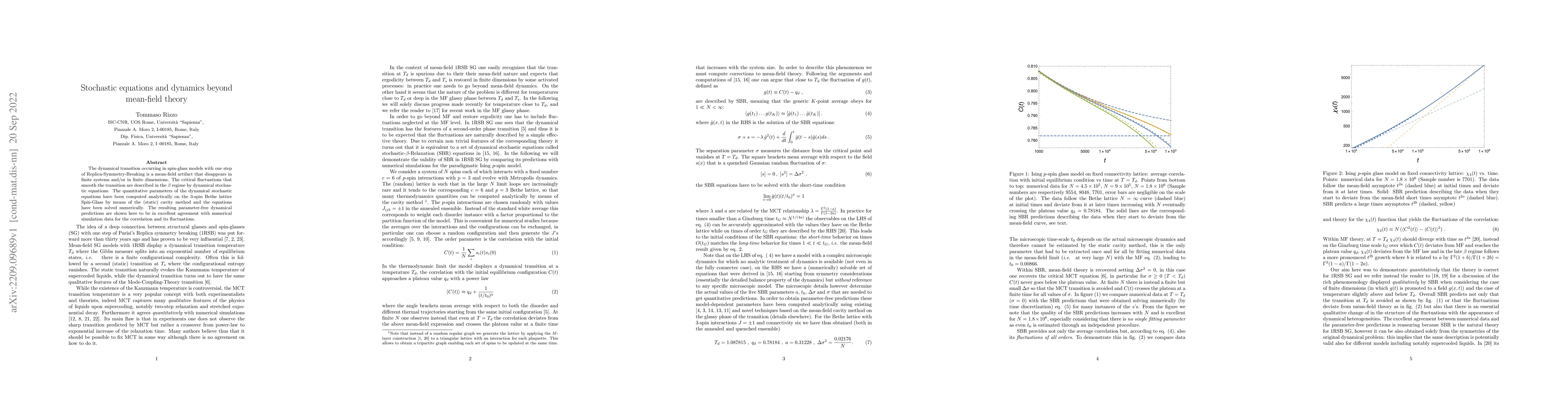Thumbnail for Stochastic equations and dynamics beyond mean-field theory