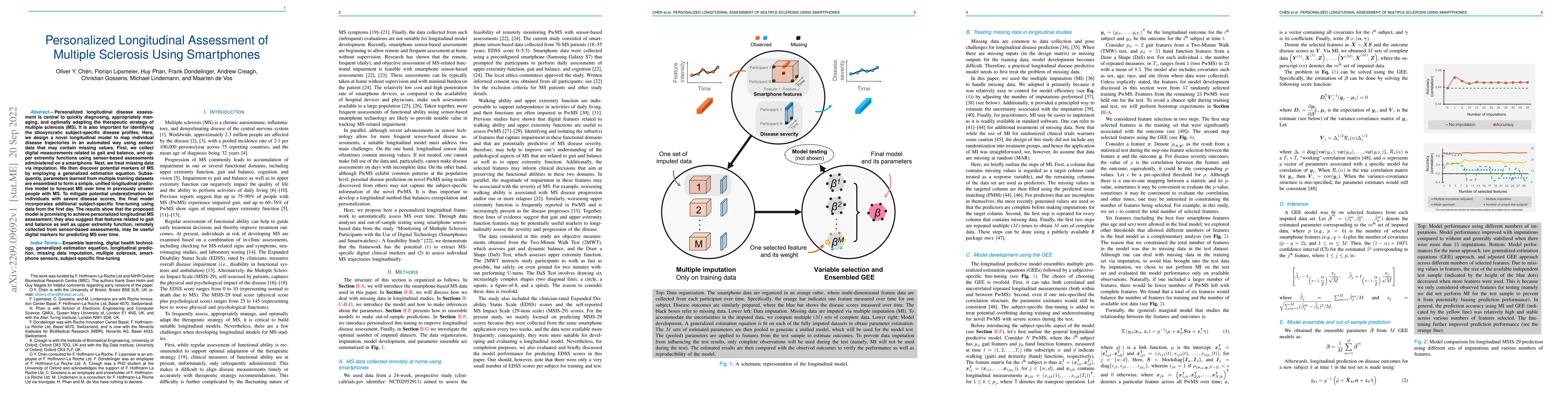 Thumbnail for Personalized Longitudinal Assessment of Multiple Sclerosis Using
  Smartphones