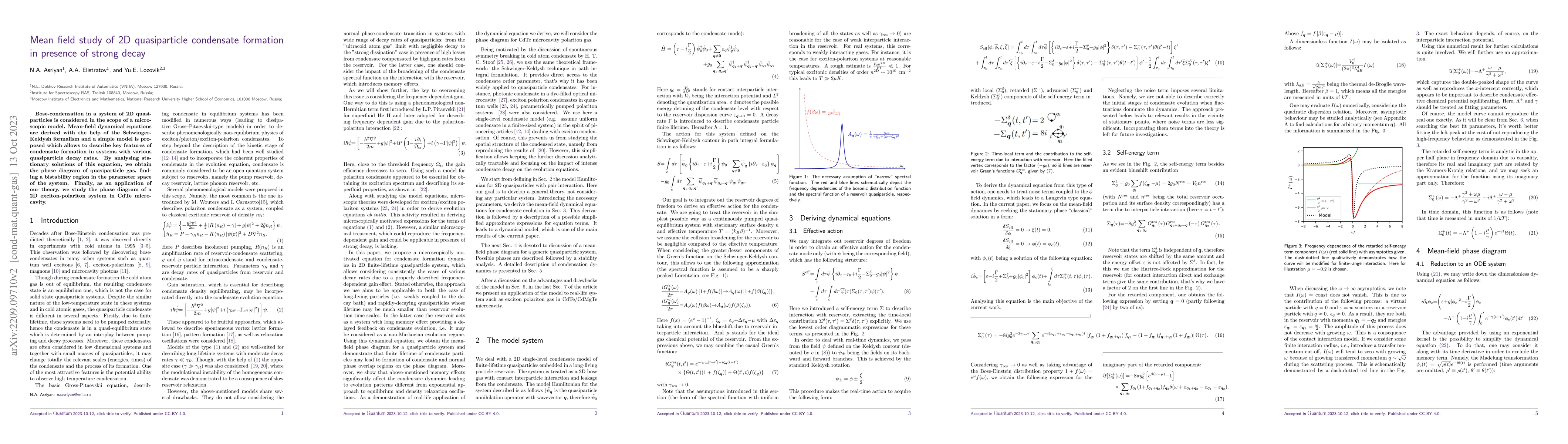Thumbnail for Mean field study of 2D quasiparticle condensate formation in presence of
  strong decay