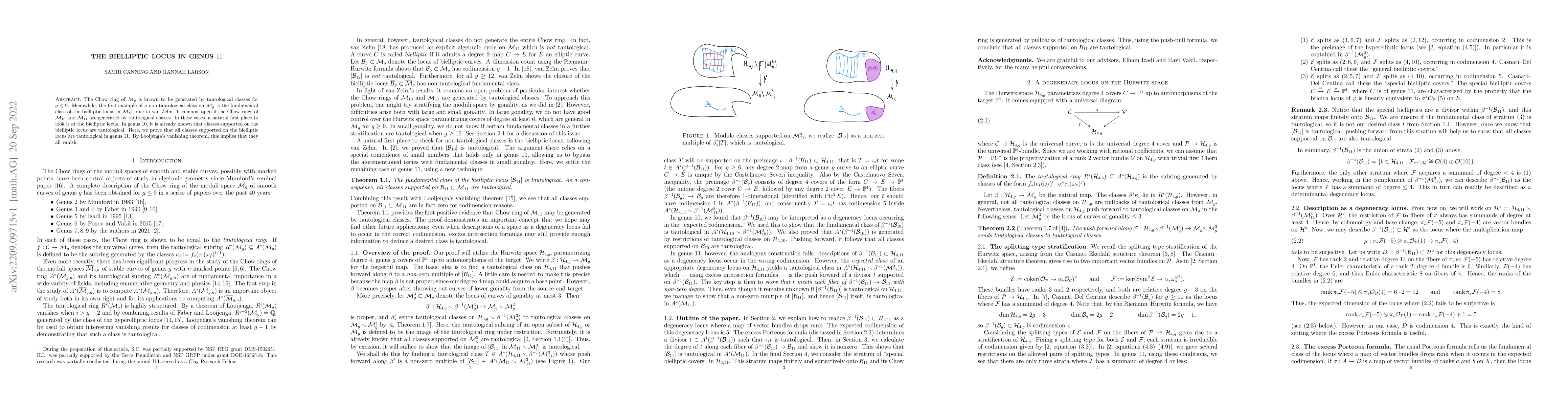 Thumbnail for The bielliptic locus in genus 11