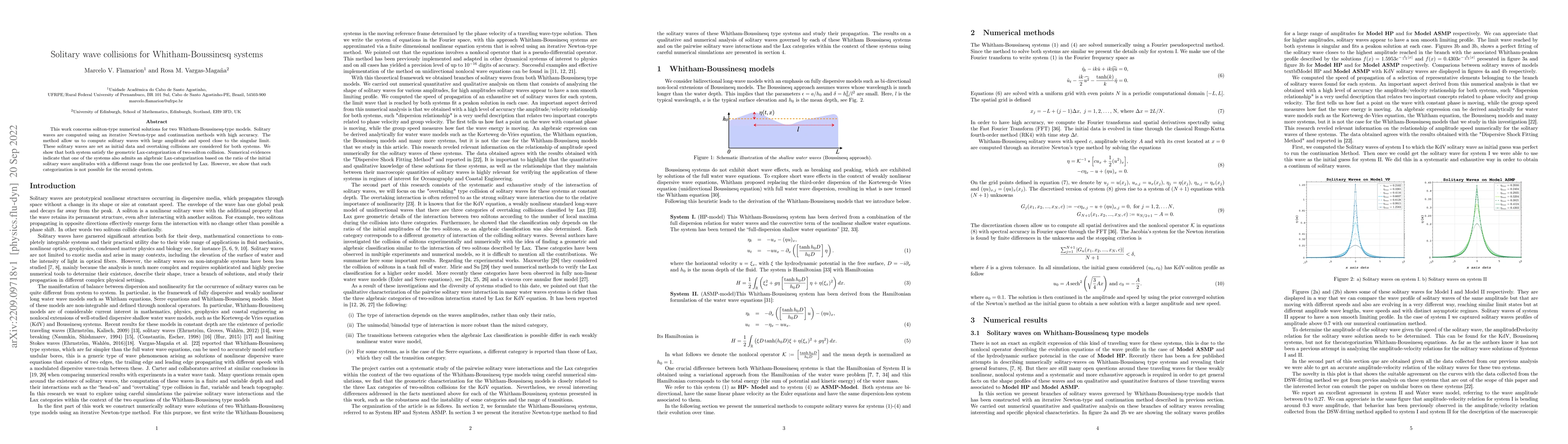 Thumbnail for Solitary wave collisions for Whitham-Boussinesq systems