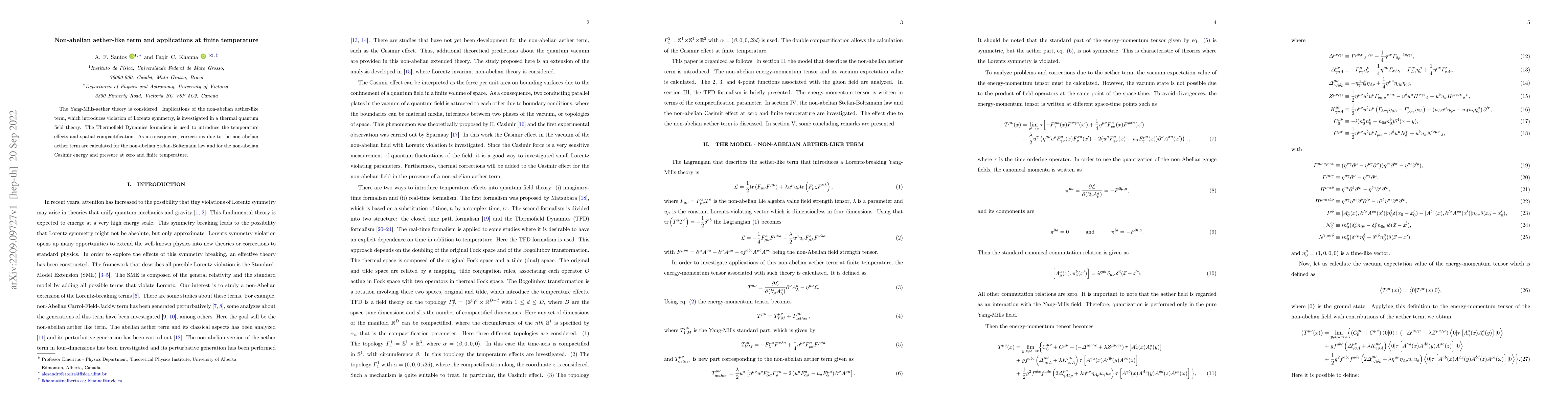 Thumbnail for Non-abelian aether-like term and applications at finite temperature