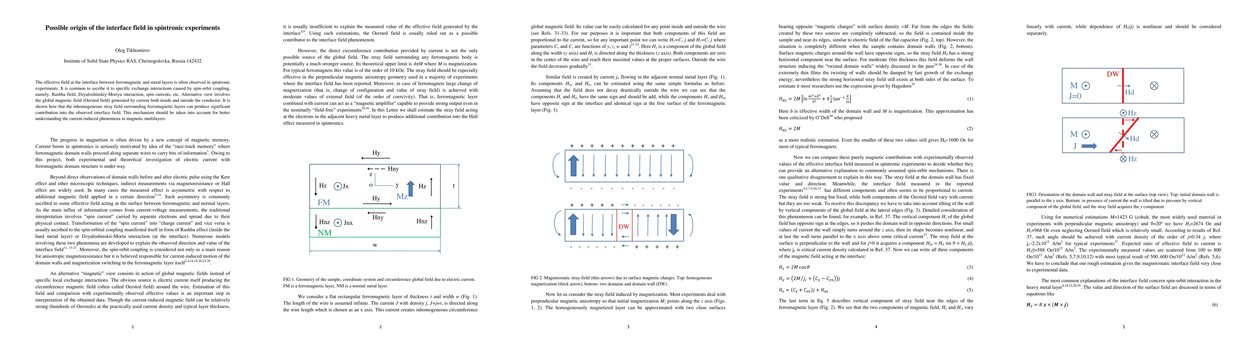 Thumbnail for Possible origin of the interface field in spintronic experiments