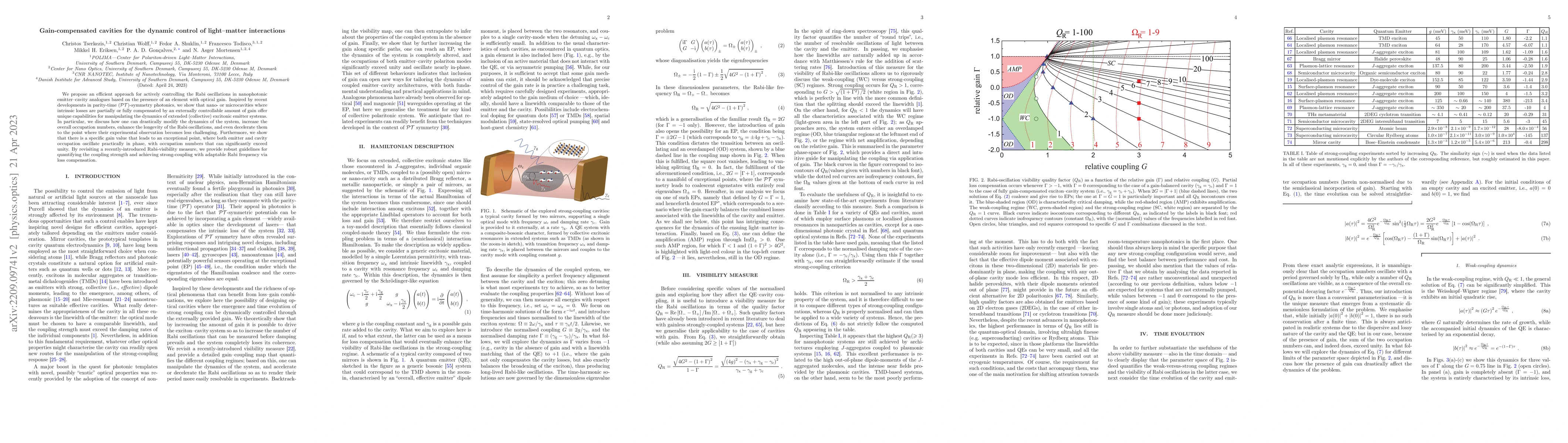 Thumbnail for Gain-compensated cavities for the dynamic control of light-matter
  interactions