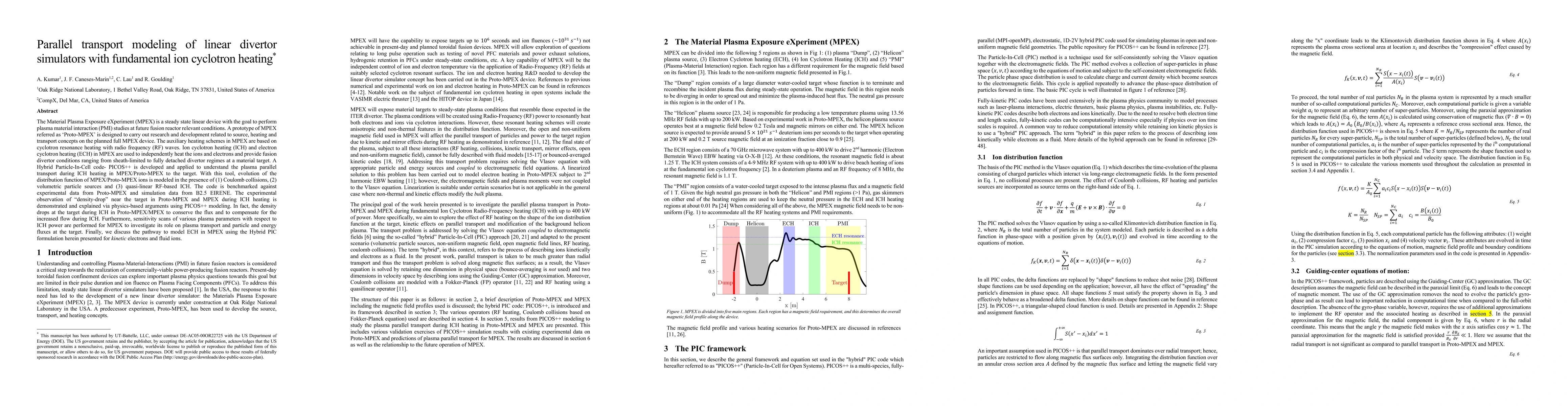 Thumbnail for Parallel transport modeling of linear divertor simulators with
  fundamental ion cyclotron heating