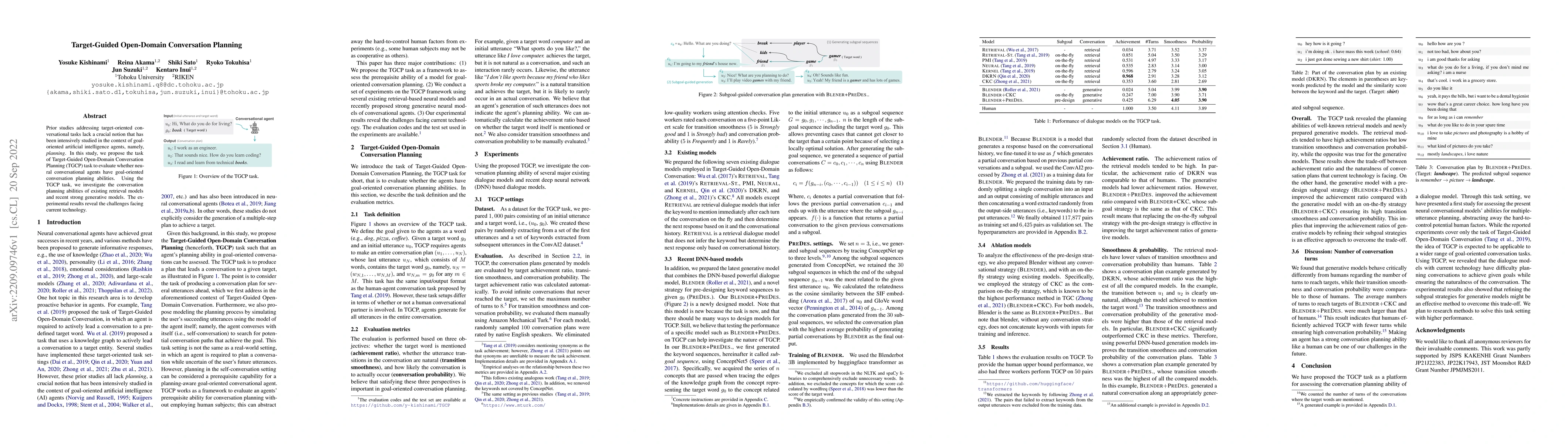Thumbnail for Target-Guided Open-Domain Conversation Planning