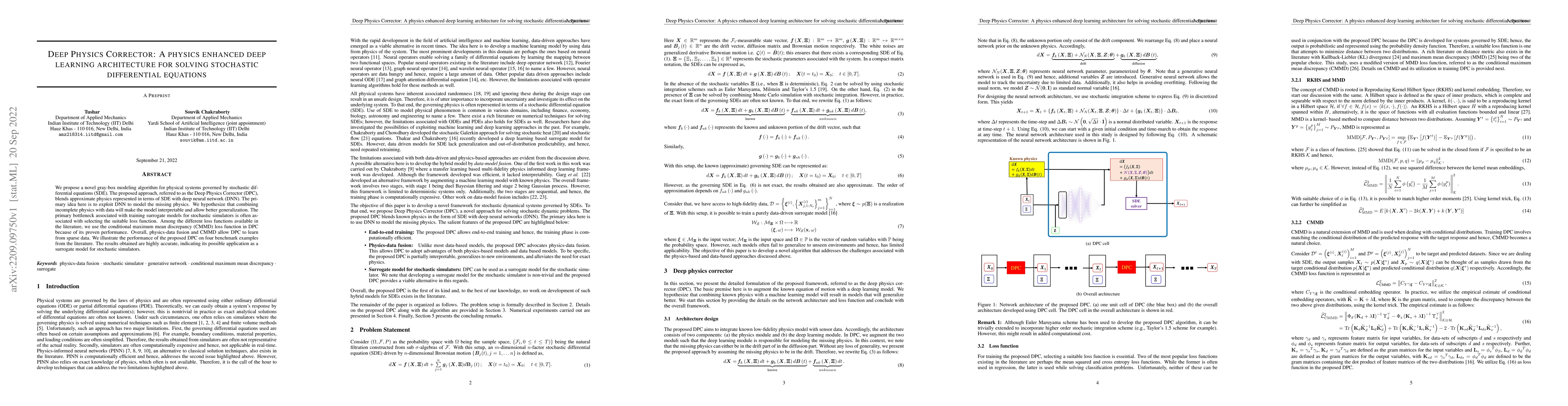Thumbnail for Deep Physics Corrector: A physics enhanced deep learning architecture
  for solving stochastic differential equations