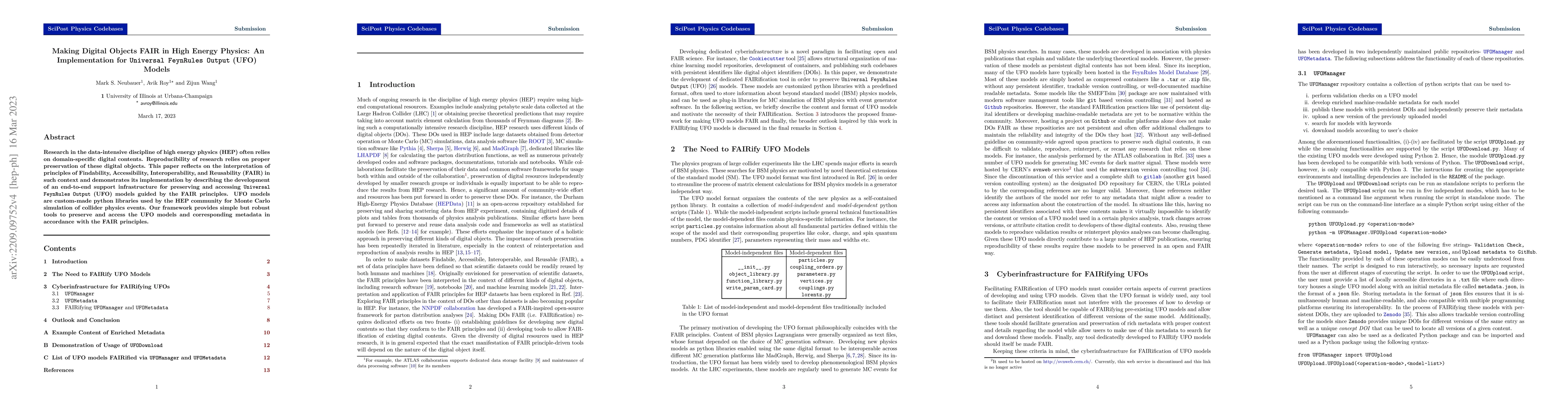 Thumbnail for Making Digital Objects FAIR in High Energy Physics: An Implementation
  for Universal FeynRules Output (UFO) Models