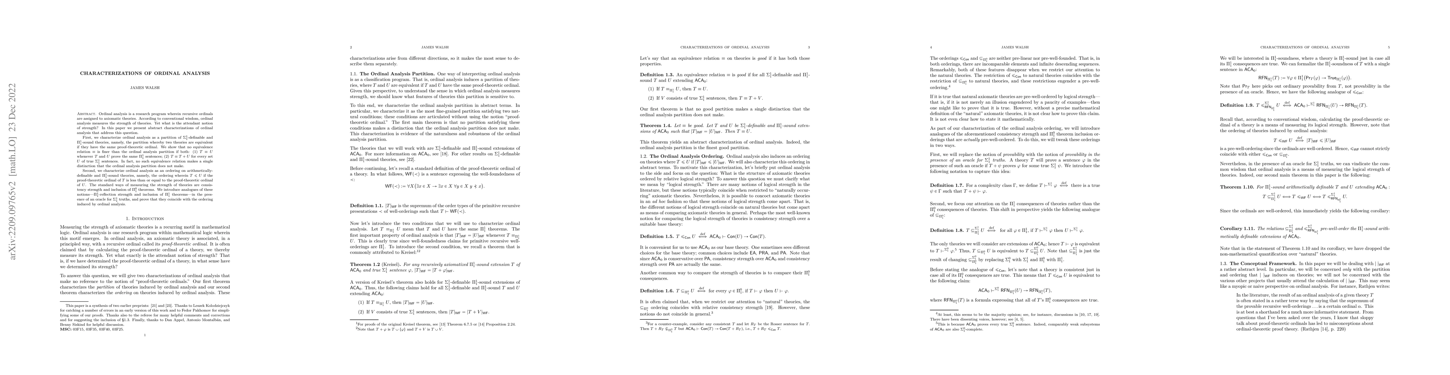 Thumbnail for Characterizations of ordinal analysis