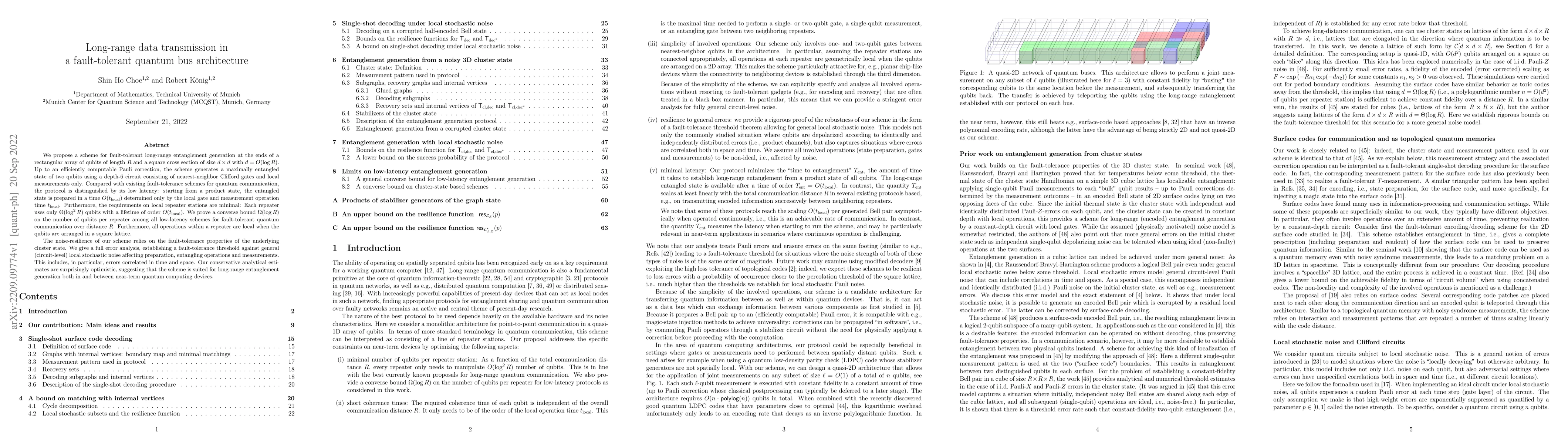 Thumbnail for Long-range data transmission in a fault-tolerant quantum bus
  architecture