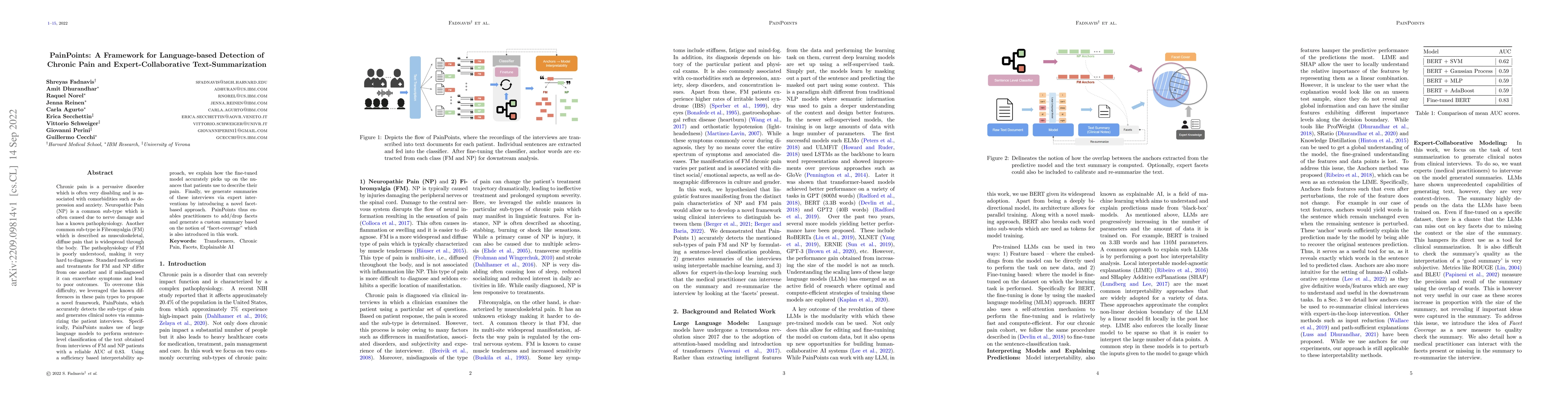 Thumbnail for PainPoints: A Framework for Language-based Detection of Chronic Pain and
  Expert-Collaborative Text-Summarization