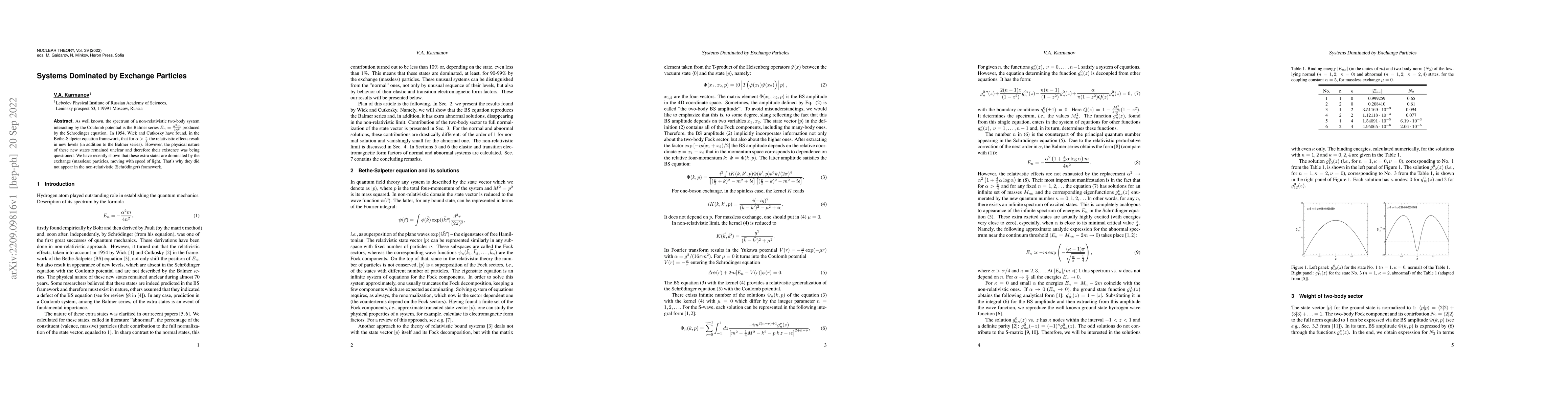 Thumbnail for Systems Dominated by Exchange Particles