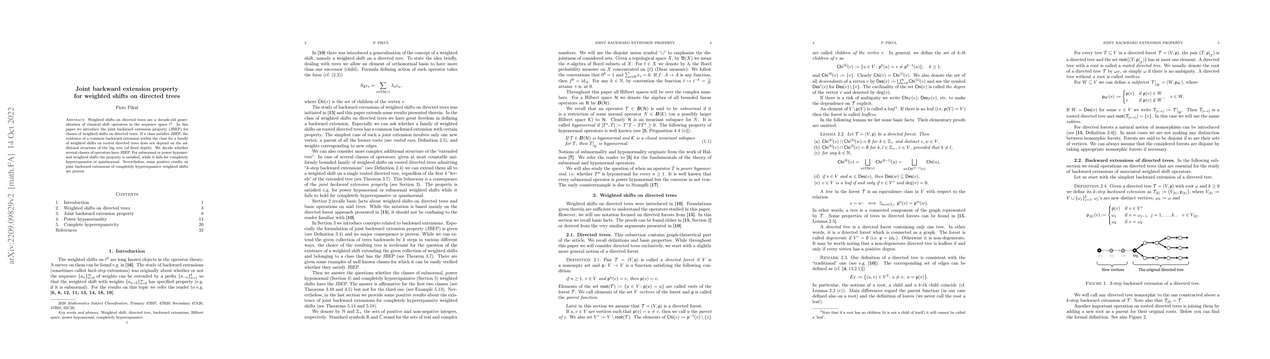 Thumbnail for Joint backward extension property for weighted shifts on directed trees