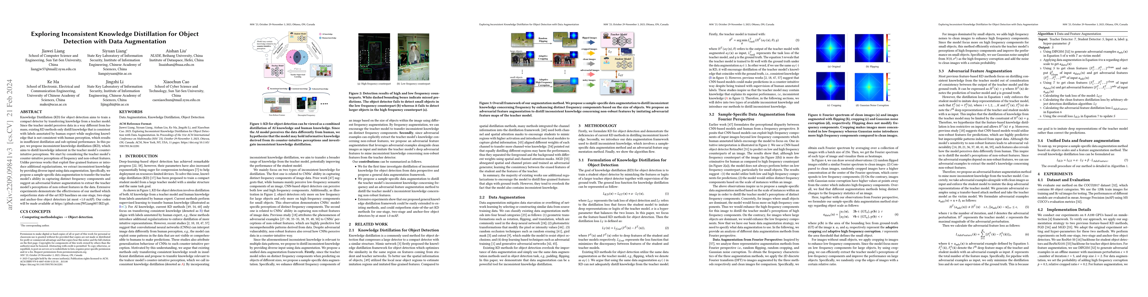 Thumbnail for Exploring Inconsistent Knowledge Distillation for Object Detection with
  Data Augmentation