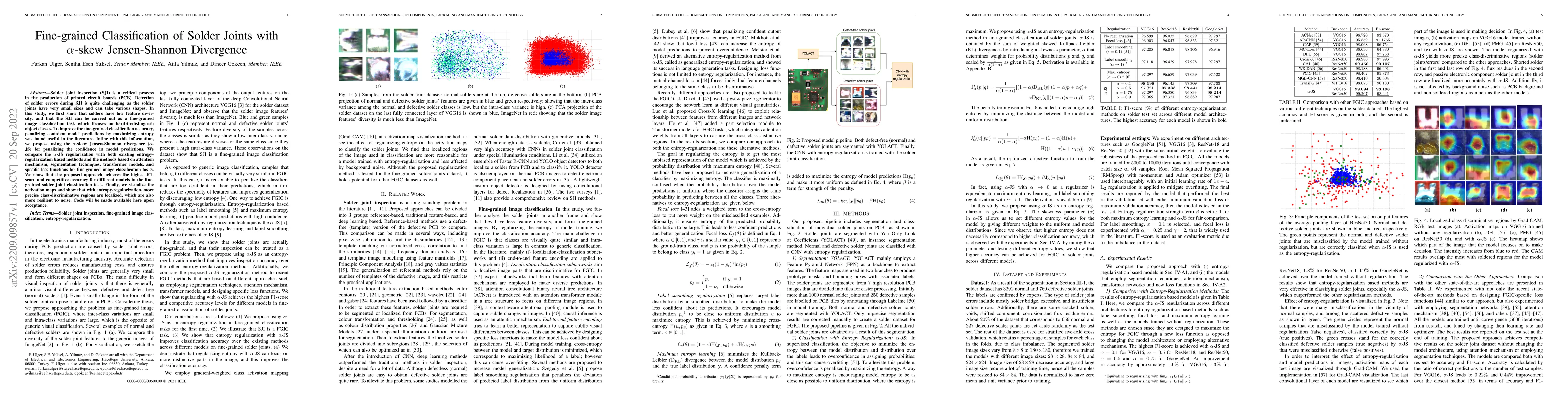 Thumbnail for Fine-grained Classification of Solder Joints with {\alpha}-skew
  Jensen-Shannon Divergence