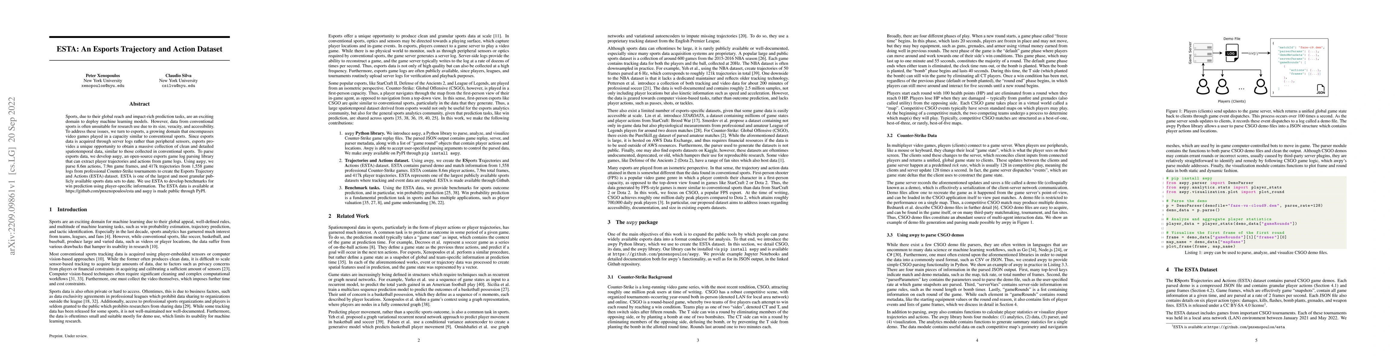 Thumbnail for ESTA: An Esports Trajectory and Action Dataset