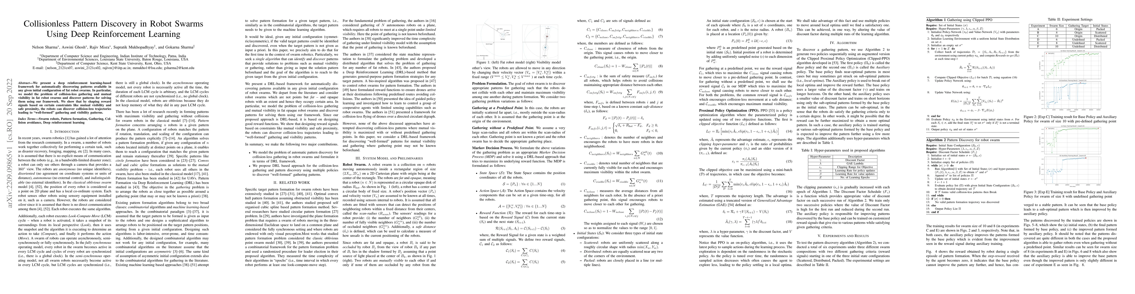 Thumbnail for Collisionless Pattern Discovery in Robot Swarms Using Deep Reinforcement
  Learning