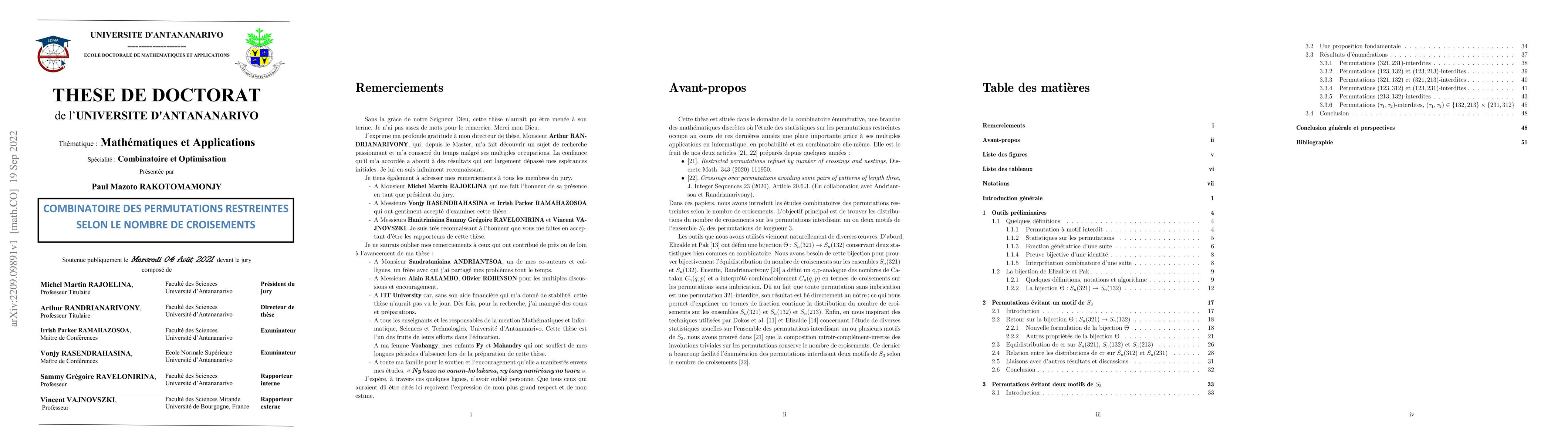 Thumbnail for Combinatorial of restricted permutations according to the number of
  crossings