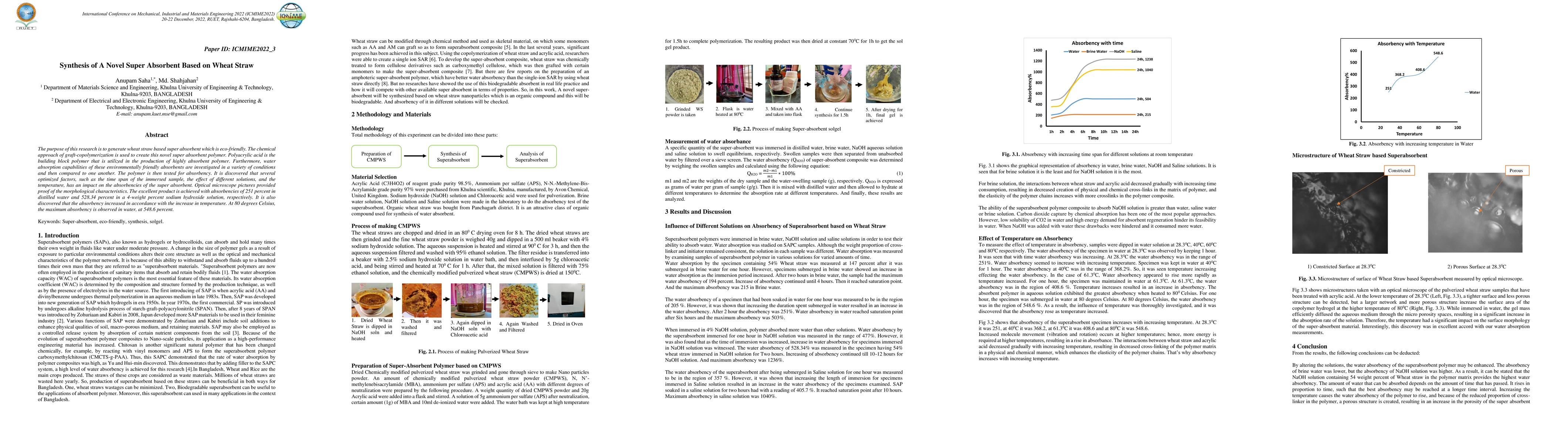 Thumbnail for Synthesis of A Novel Super Absorbent Based on Wheat Straw