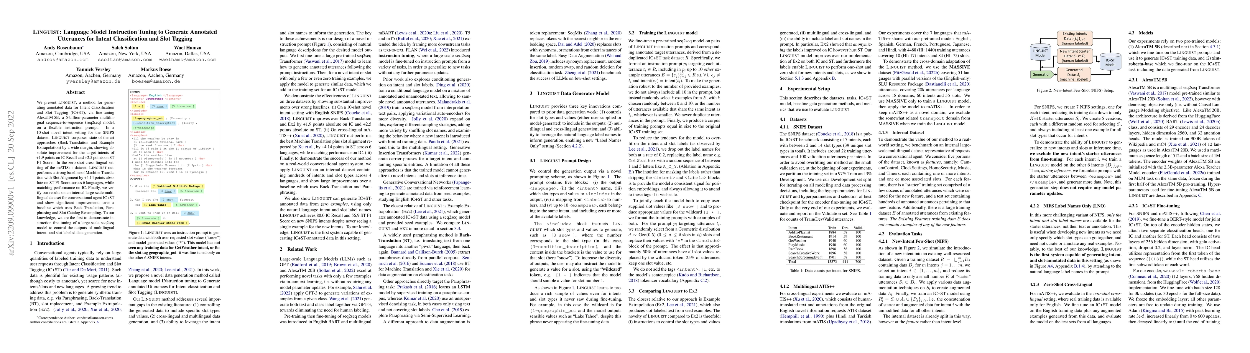 Thumbnail for LINGUIST: Language Model Instruction Tuning to Generate Annotated
  Utterances for Intent Classification and Slot Tagging