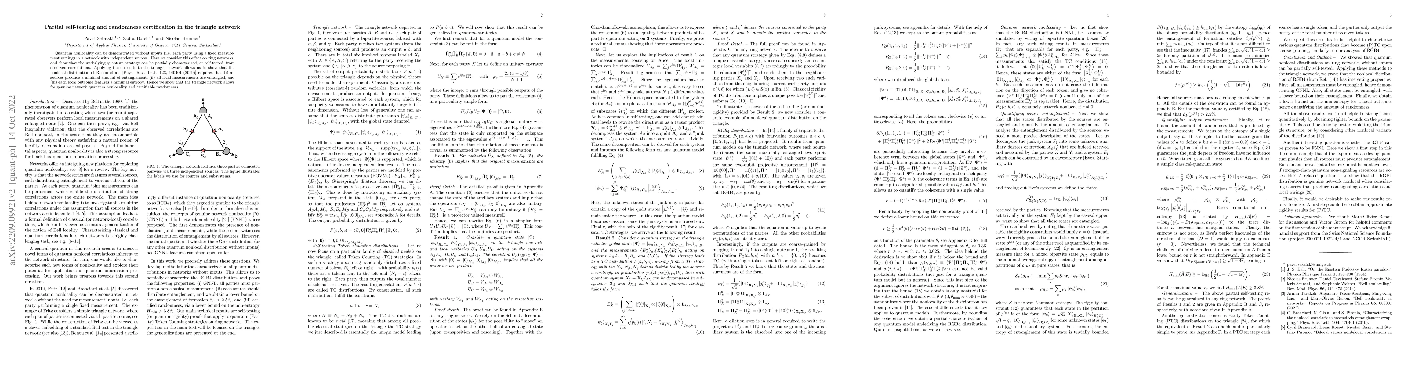 Thumbnail for Partial self-testing and randomness certification in the triangle
  network