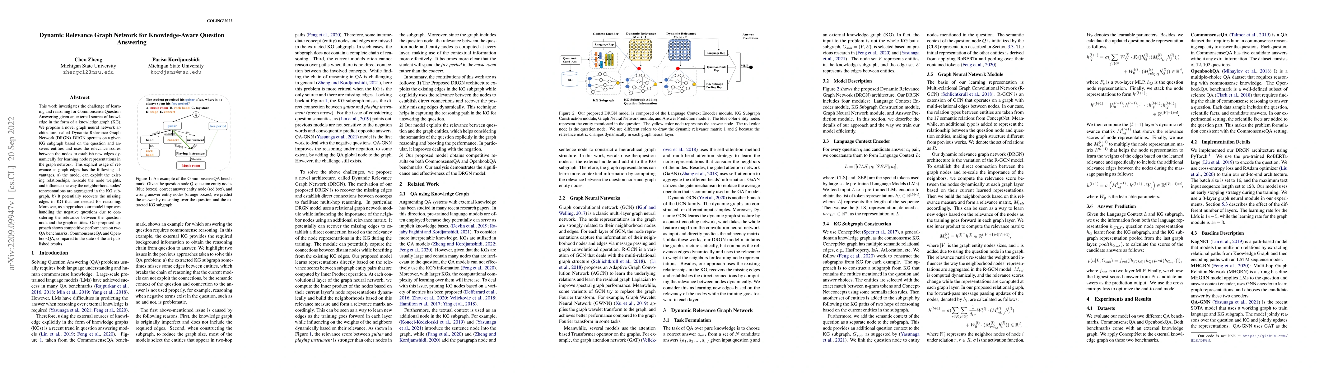 Thumbnail for Dynamic Relevance Graph Network for Knowledge-Aware Question Answering
