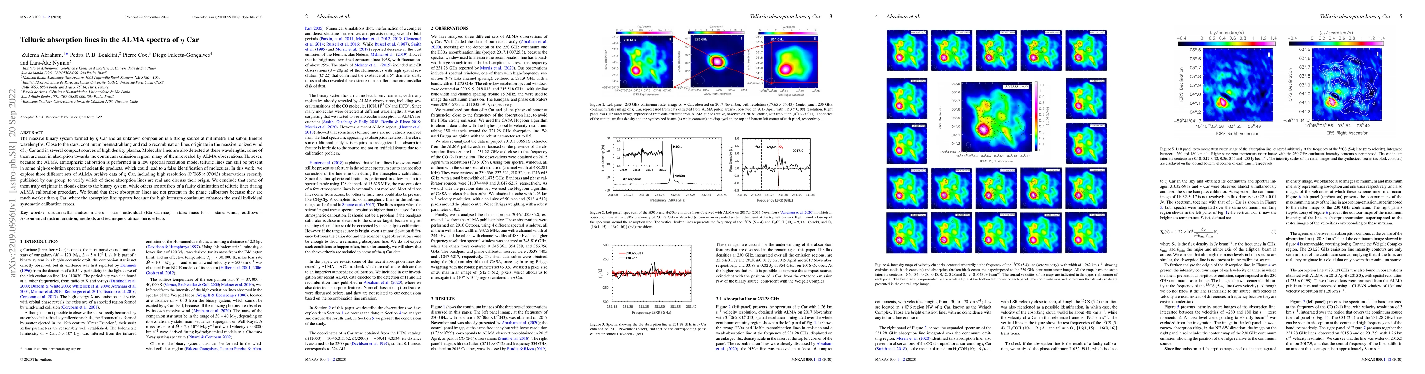 Thumbnail for Telluric absorption lines in the ALMA spectra of $\eta$ Car