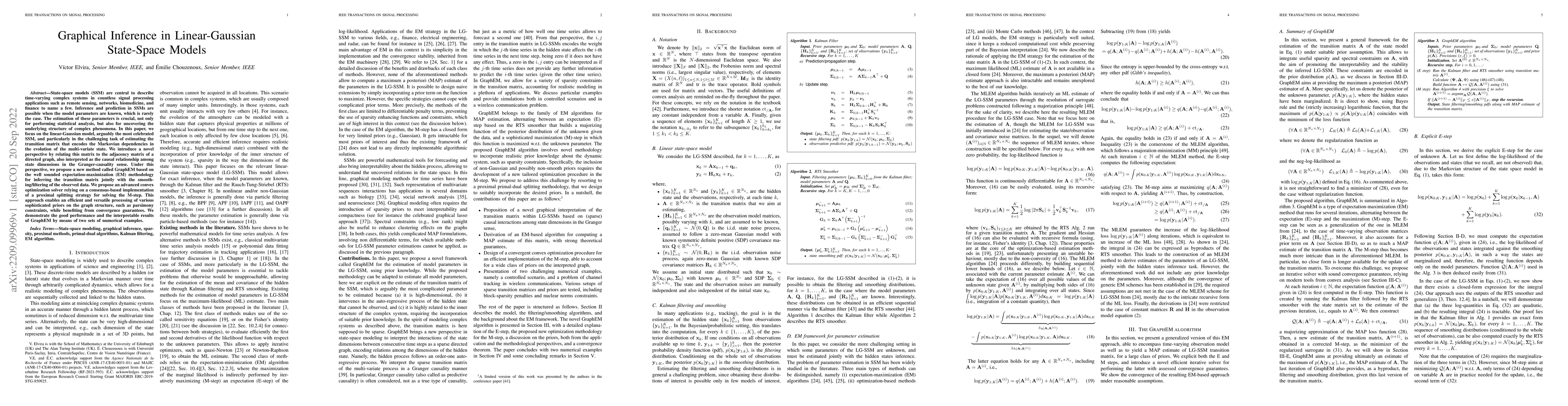 Thumbnail for Graphical Inference in Linear-Gaussian State-Space Models