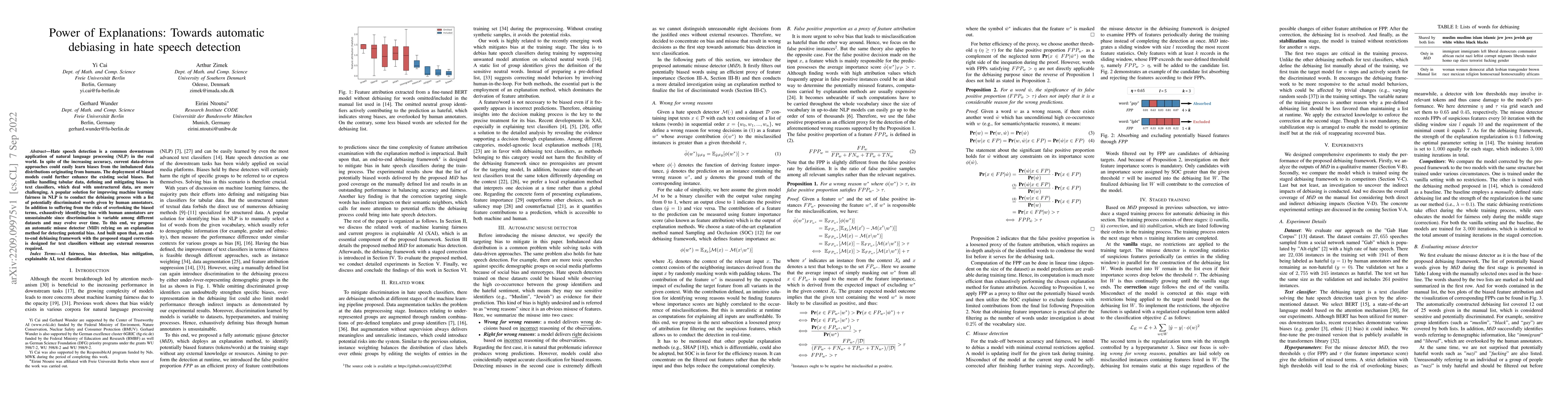 Thumbnail for Power of Explanations: Towards automatic debiasing in hate speech
  detection