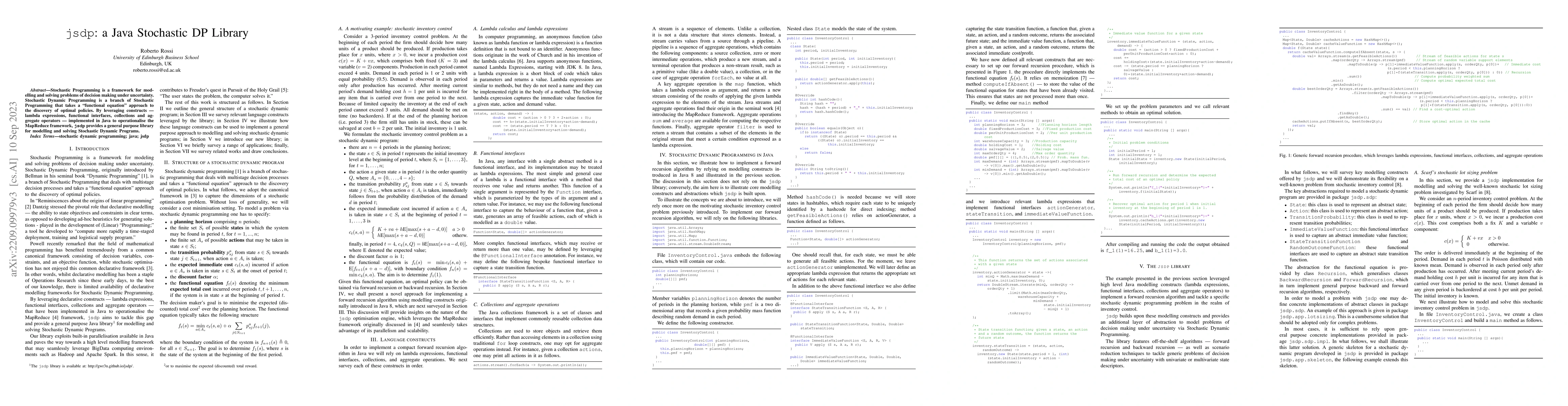 Thumbnail for jsdp: a Java Stochastic DP Library