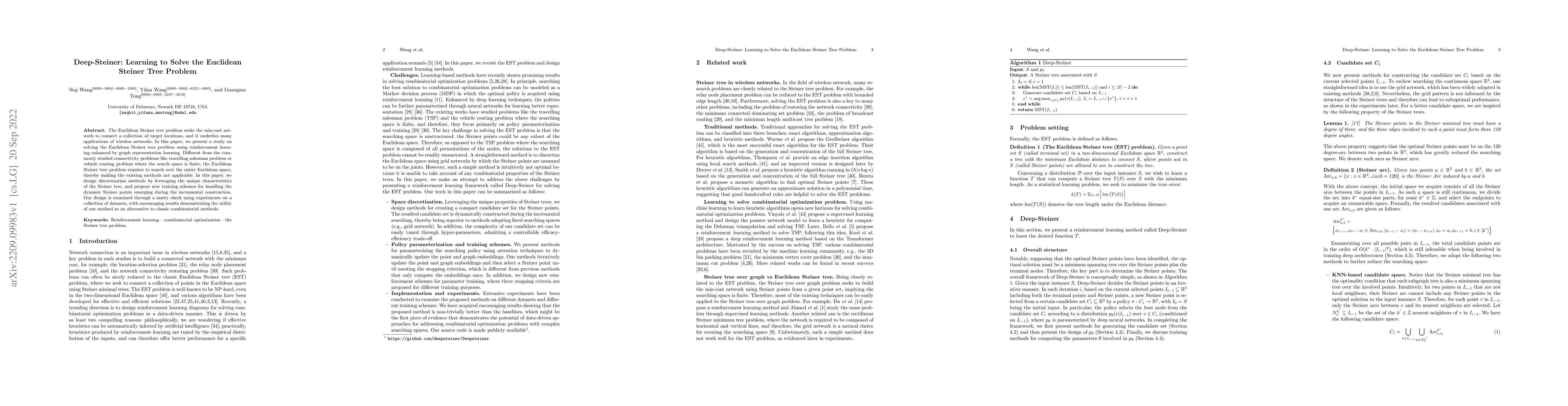 Thumbnail for Deep-Steiner: Learning to Solve the Euclidean Steiner Tree Problem