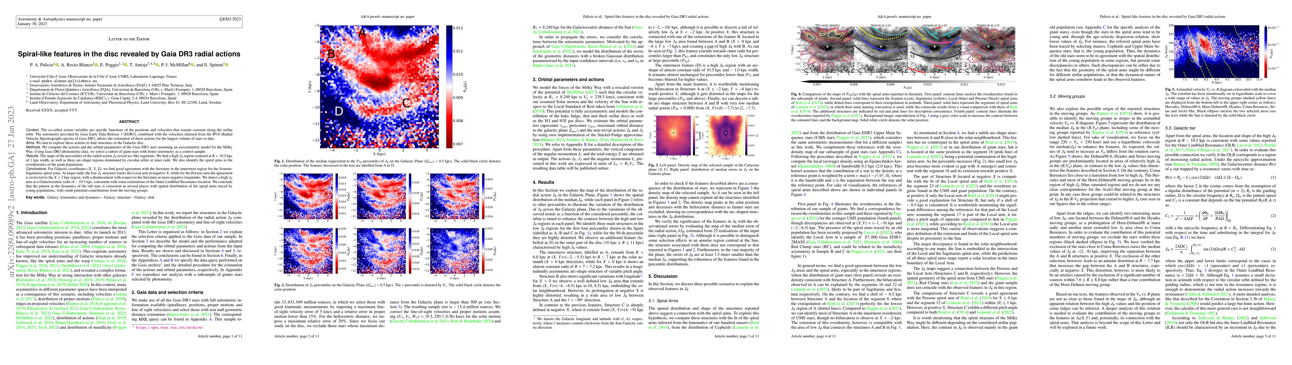 Thumbnail for Spiral-like features in the disc revealed by Gaia DR3 radial actions