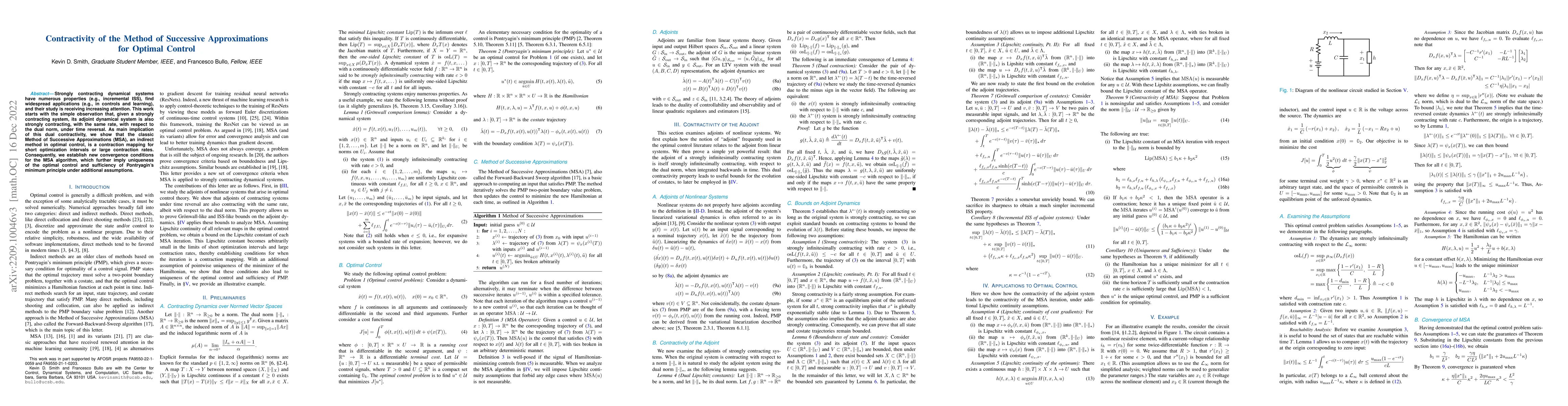 Thumbnail for Contractivity of the Method of Successive Approximations for Optimal
  Control