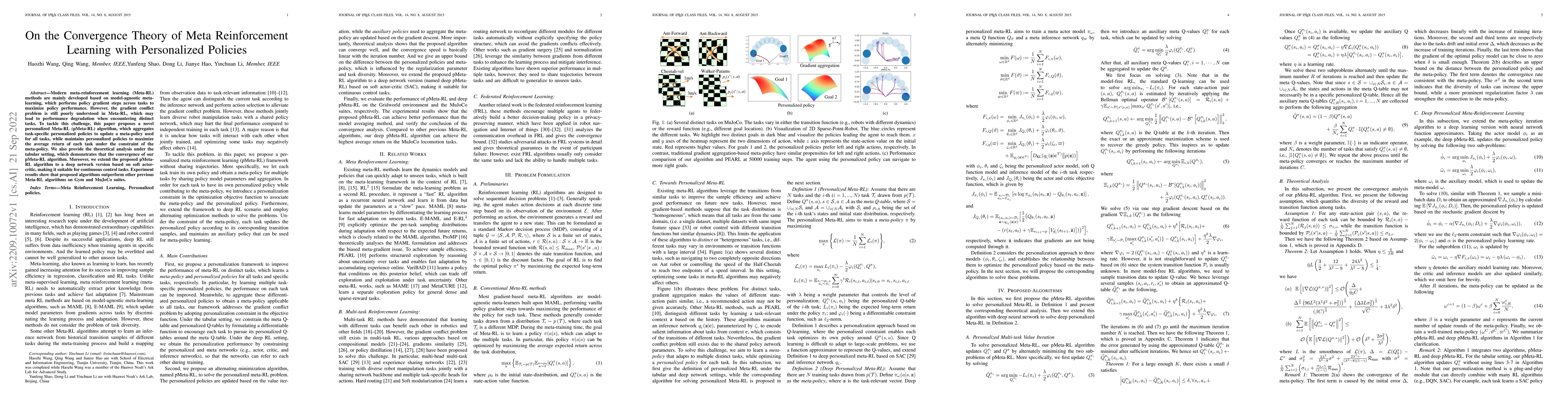 Thumbnail for On the Convergence Theory of Meta Reinforcement Learning with
  Personalized Policies