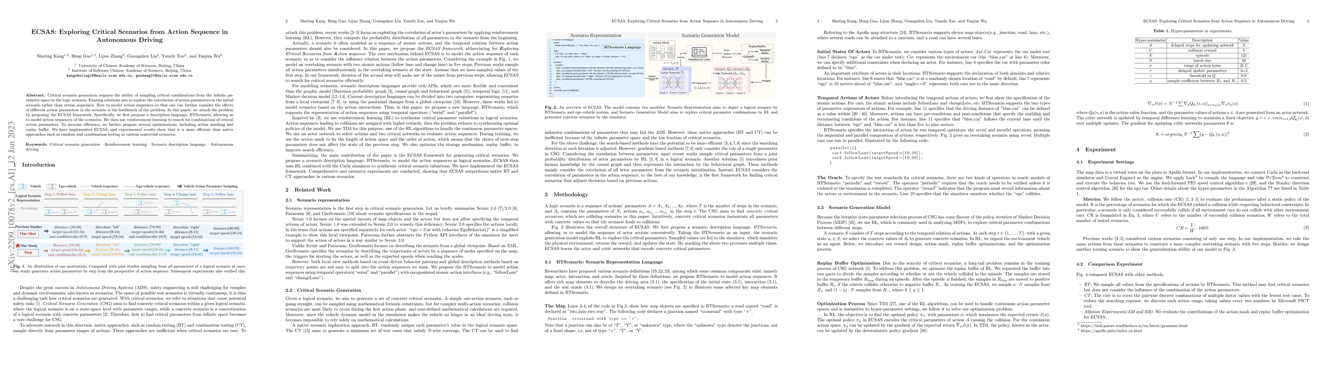 Thumbnail for ECSAS: Exploring Critical Scenarios from Action Sequence in Autonomous
  Driving