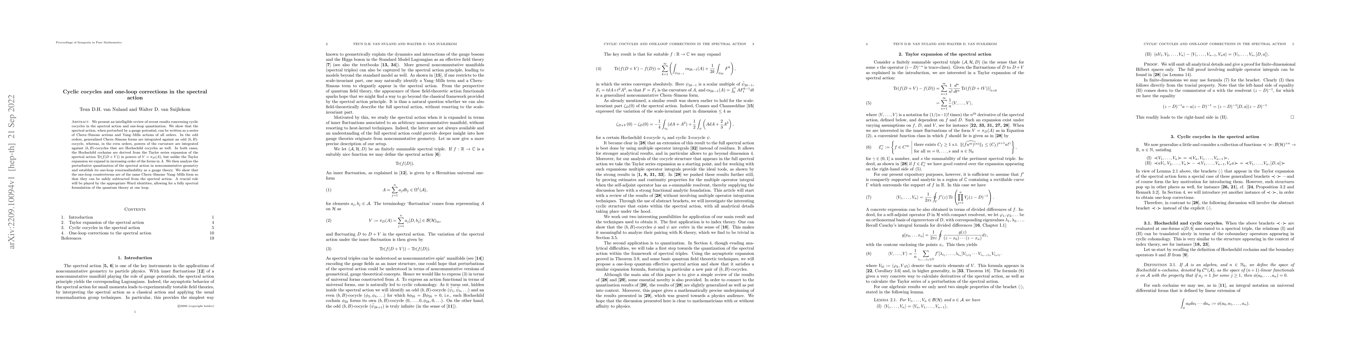 Thumbnail for Cyclic cocycles and one-loop corrections in the spectral action
