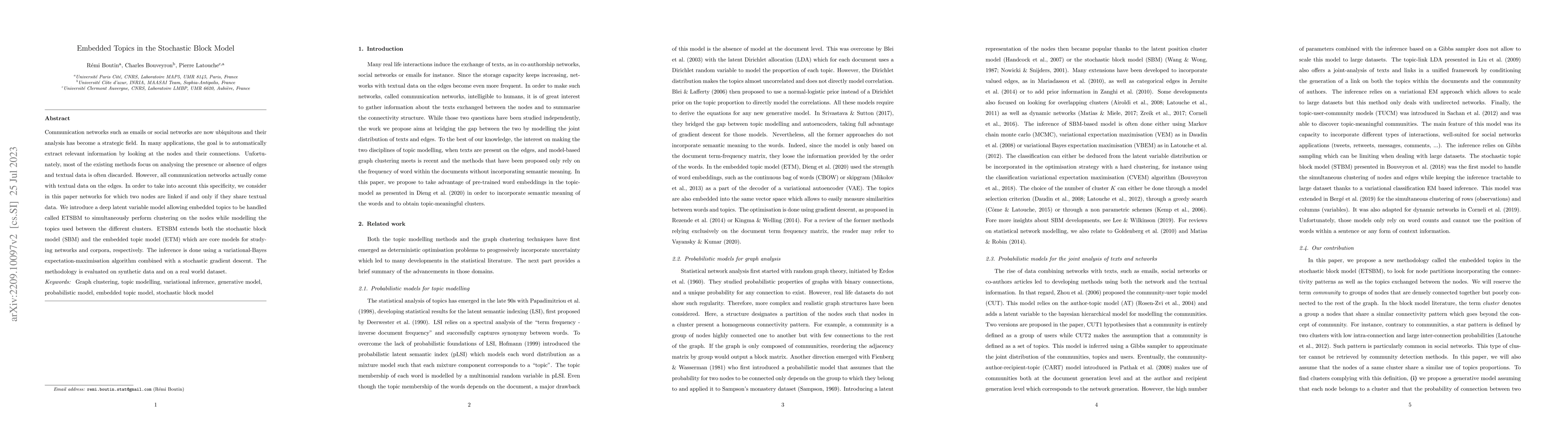 Thumbnail for Embedded Topics in the Stochastic Block Model