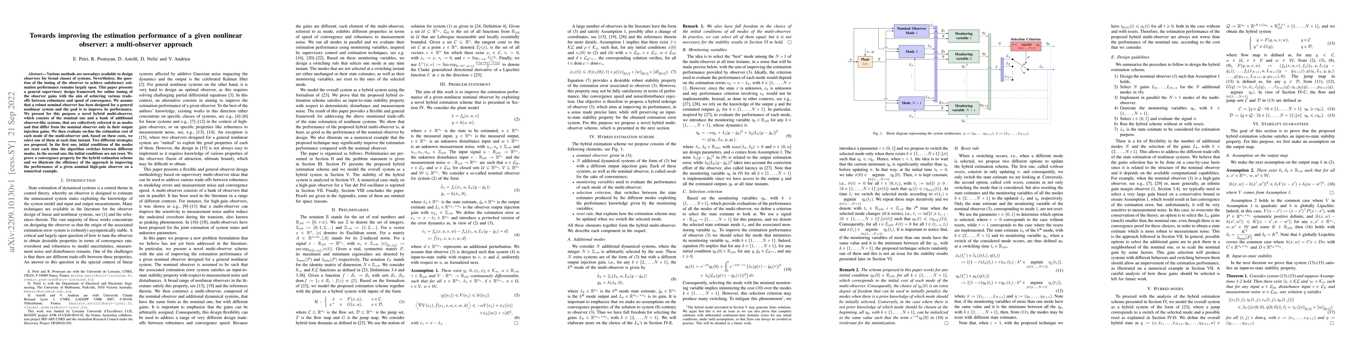 Thumbnail for Towards improving the estimation performance of a given nonlinear
  observer: a multi-observer approach