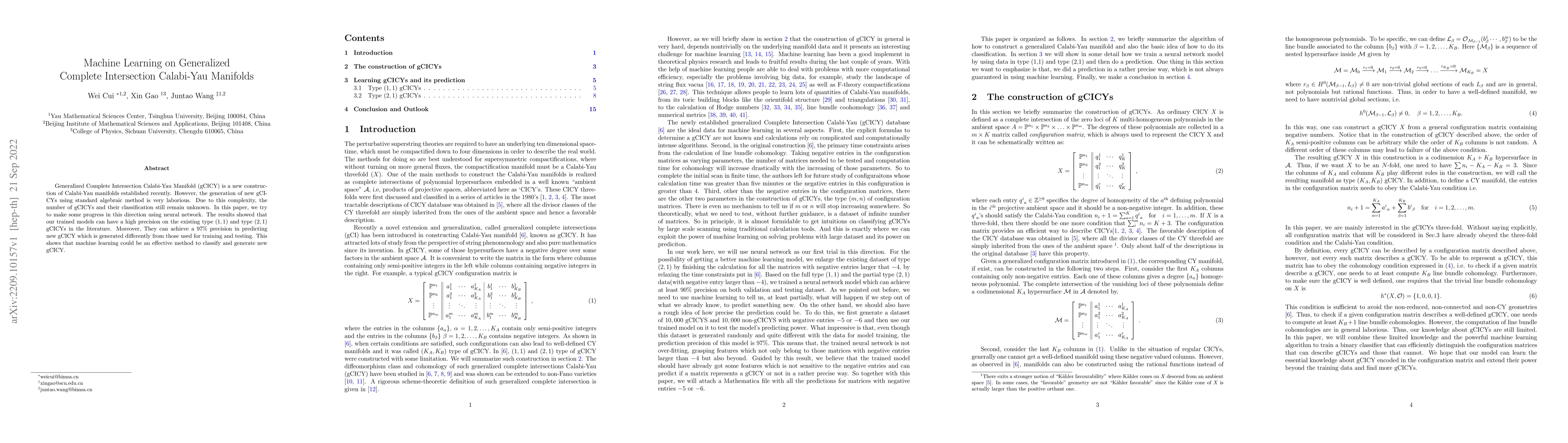 Thumbnail for Machine Learning on generalized Complete Intersection Calabi-Yau
  Manifolds