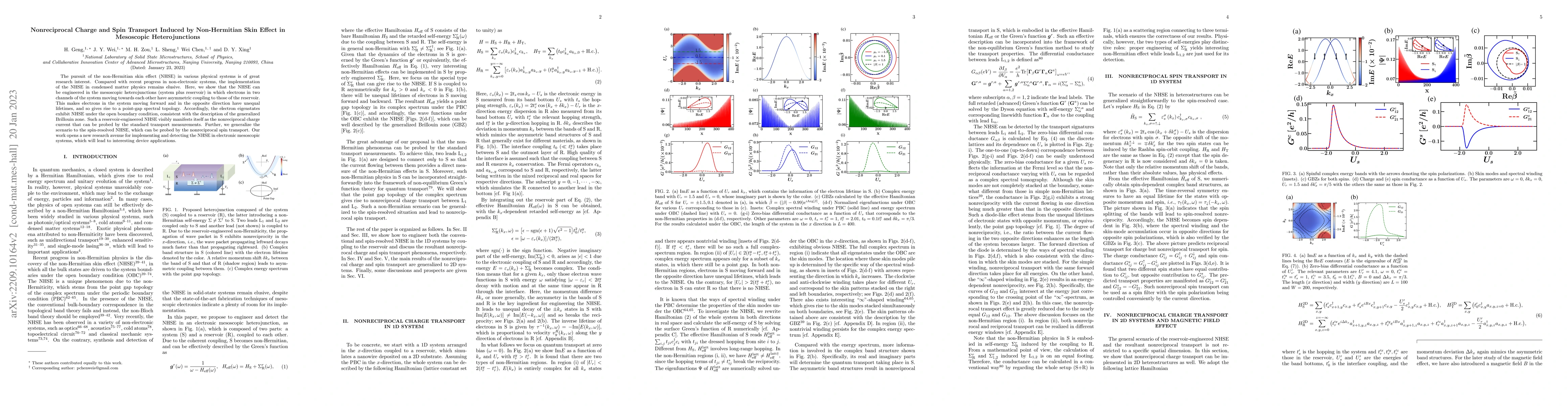 Thumbnail for Nonreciprocal Charge and Spin Transport Induced by Non-Hermitian Skin
  Effect in Mesoscopic Heterojunctions