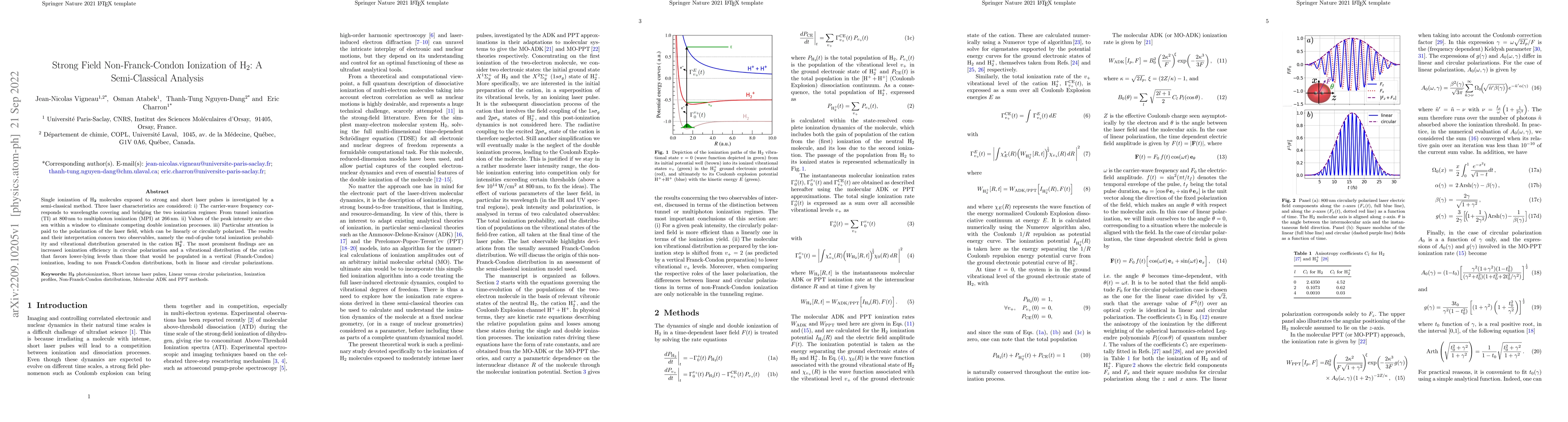 Thumbnail for Strong Field Non-Franck-Condon Ionization of H$_2$: A Semi-Classical
  Analysis