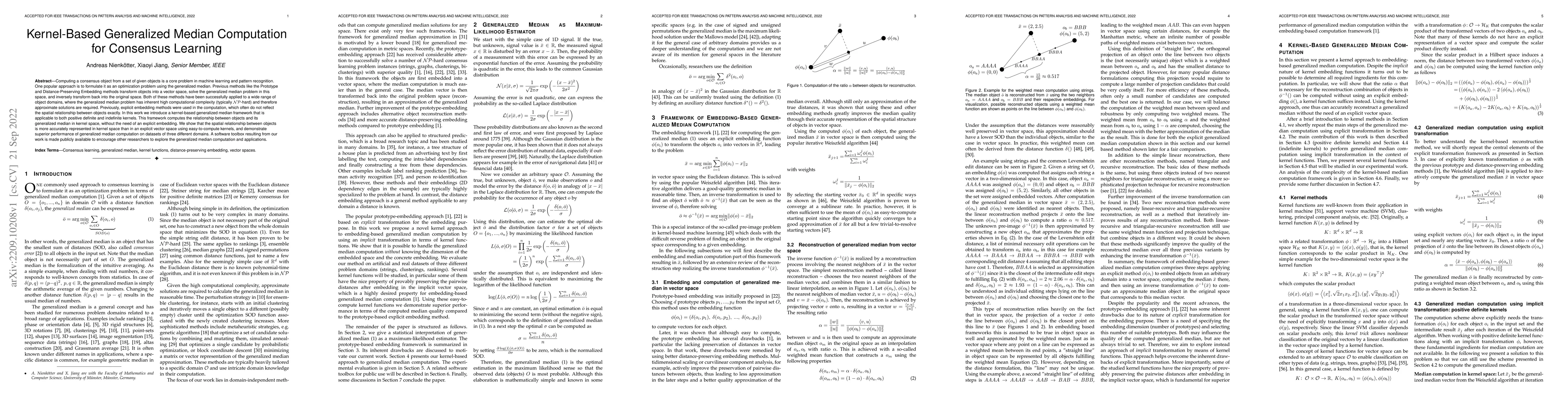 Thumbnail for Kernel-Based Generalized Median Computation for Consensus Learning