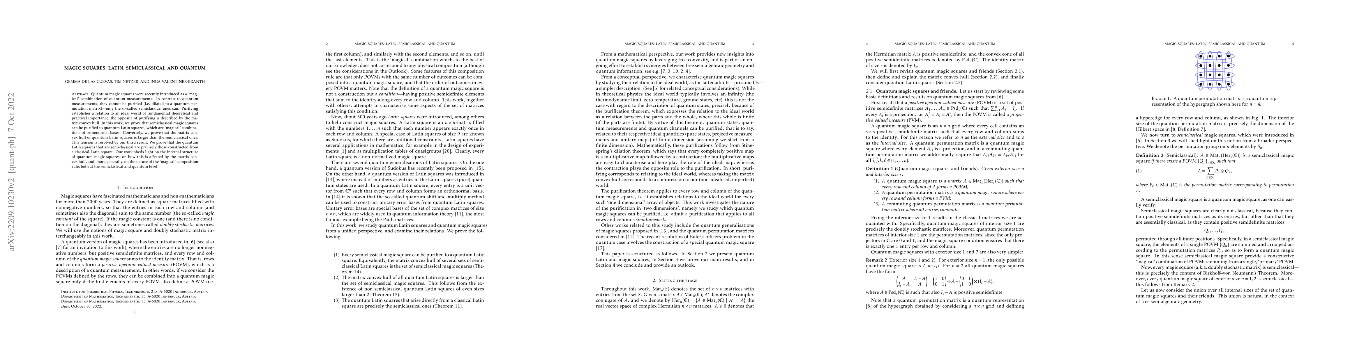 Thumbnail for Magic squares: Latin, Semiclassical and Quantum