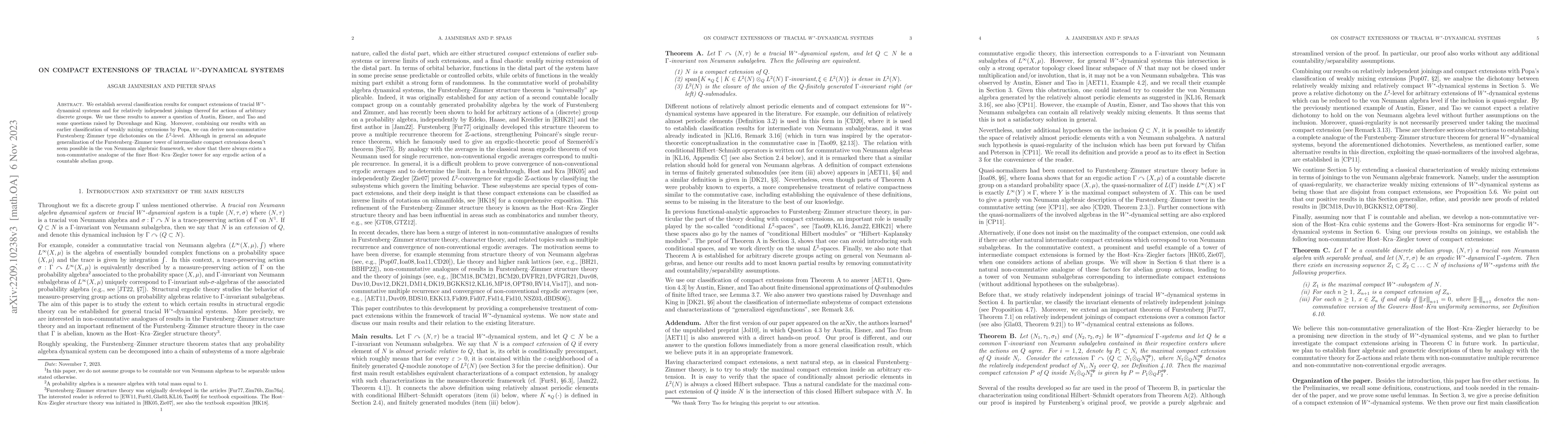 Thumbnail for On compact extensions of tracial $W^*$-dynamical systems