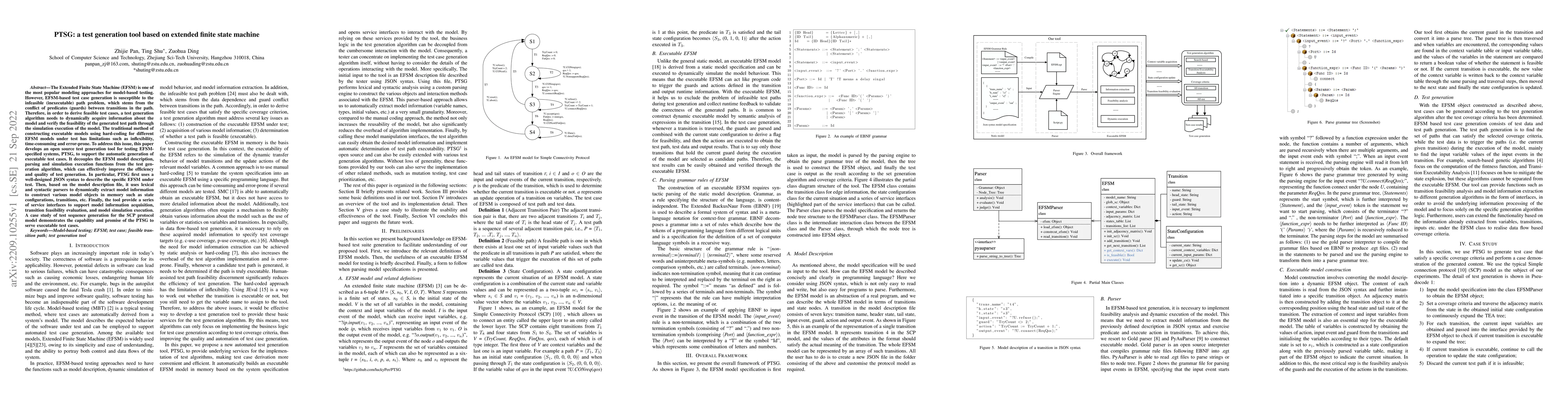 Thumbnail for PTSG: a test generation tool based on extended finite state machine