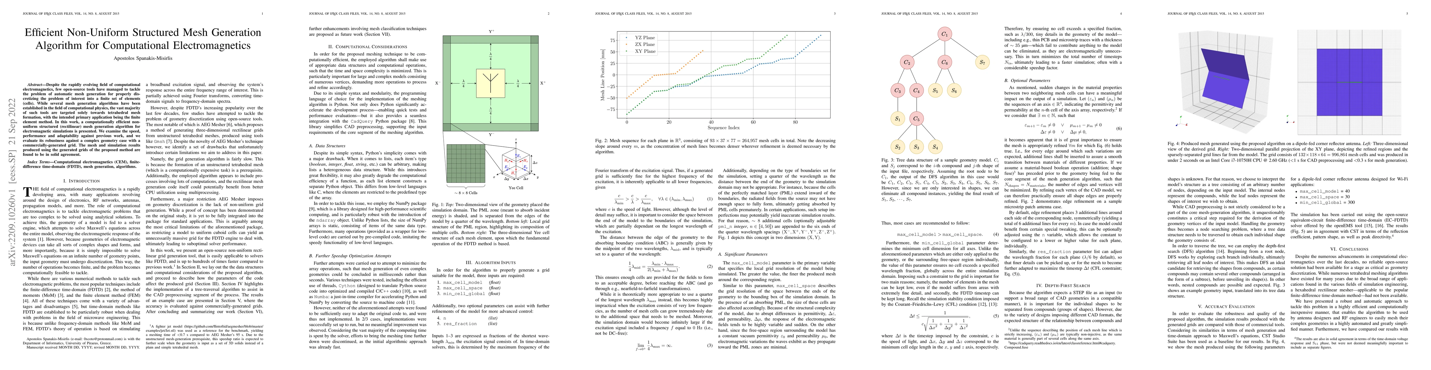 Thumbnail for Efficient Non-Uniform Structured Mesh Generation Algorithm for
  Computational Electromagnetics