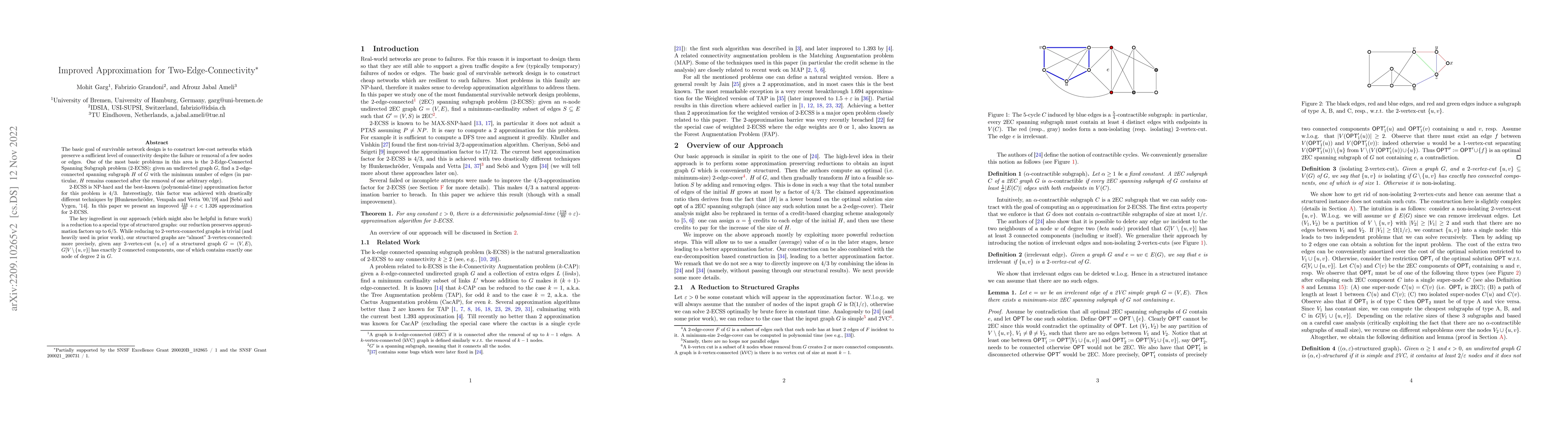 Thumbnail for Improved Approximation for Two-Edge-Connectivity