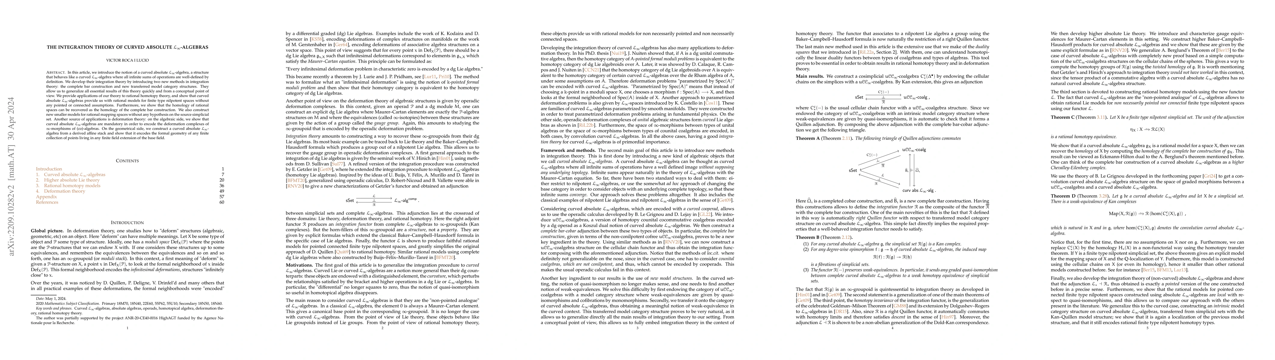 Thumbnail for The integration theory of curved absolute L-infinity algebras