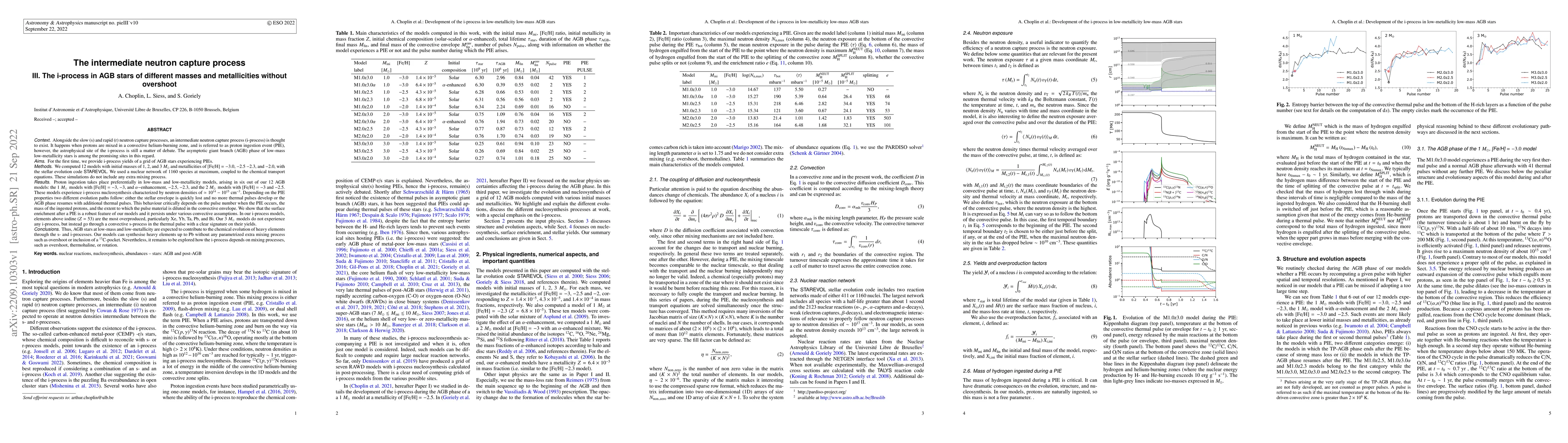 Thumbnail for The intermediate neutron capture process. III. The i-process in AGB
  stars of different masses and metallicities without overshoot