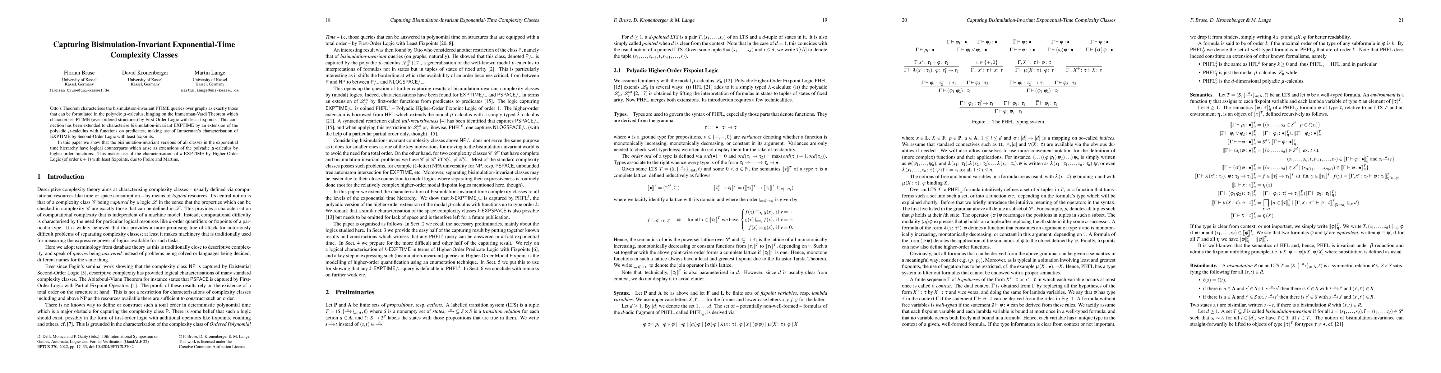 Thumbnail for Capturing Bisimulation-Invariant Exponential-Time Complexity Classes